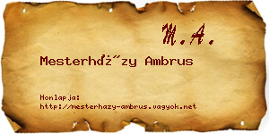Mesterházy Ambrus névjegykártya